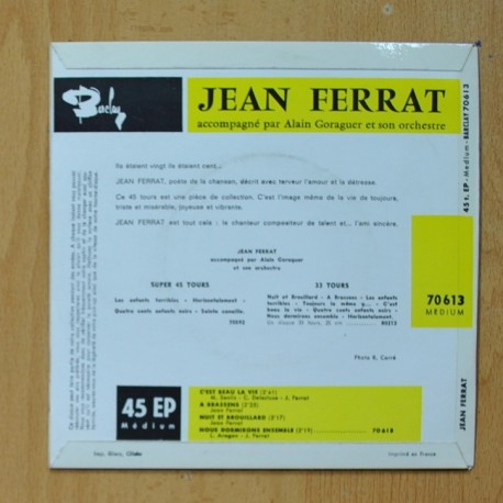 JEAN FERRAT - C EST BEAU LA VIE + 3 - EP