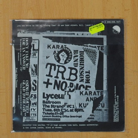 TOM ROBINSON BAND - NO ACEPTES UN NO COMO RESPUESTA - SINGLE