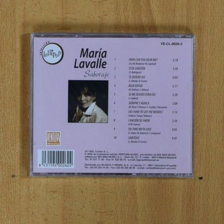 MARIA LAVALLE - SABOTAJE - CD