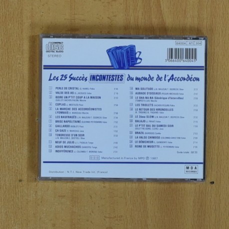 CORINE ROUSSELET - LES 25 SUCCES INCONTESTES DU MONDE DE ACCORDEON - CD