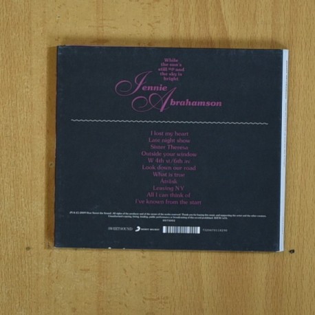 JENNIE ABRAHAMSON - WHILE THE SUNS STILL UP AND THE SKY IS BRIGHT - CD