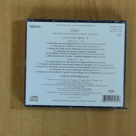 LISTZ - AT THE OPERA - CD