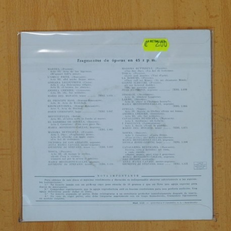 ELISABETH SCHWARZKOPF - DON JUAN / IDOMENEO - SINGLE