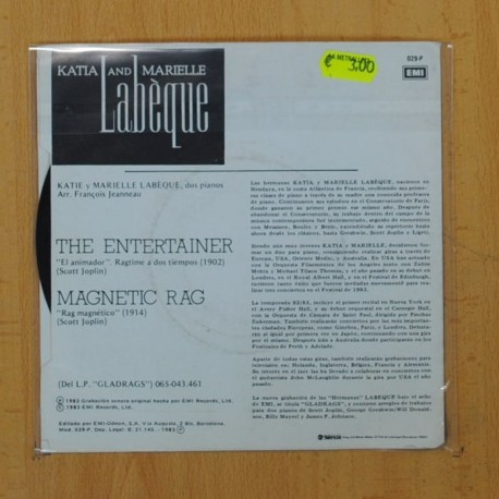 KATIA AND MARIELLE LABEQUE - THE ENTERTAINER / MAGNETIC RAG - SINGLE