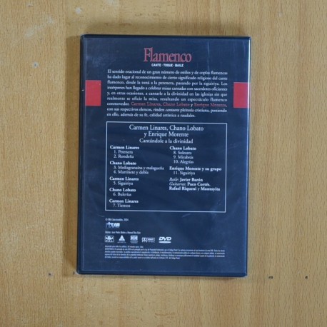 CARMEN LINARES / CHANO LOBATO / ENRIQUE MORENTE - CANTANDOLE A LA DIVINIDAD - DVD