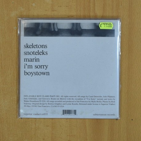 INFLATABLE BOY CLAMS - ISKELETONS + 4 - EP