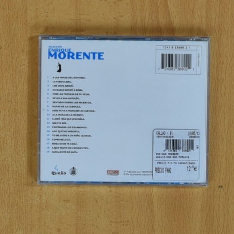 ENRIQUE MORENTE QUEJIO SELECCION - CD