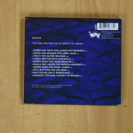 MATMOS - THE ROSE HAS TEETH IN THE MOUTH OF A BEAST - CD