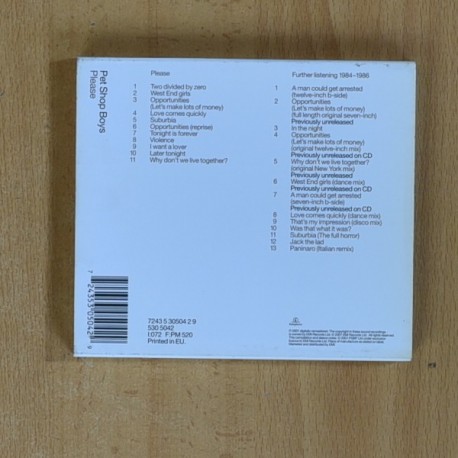 PET SUP BOYS - PLEASE - CD