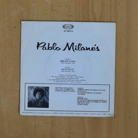 PABLO MILANES - AMO ESTA ISLA - SINGLE