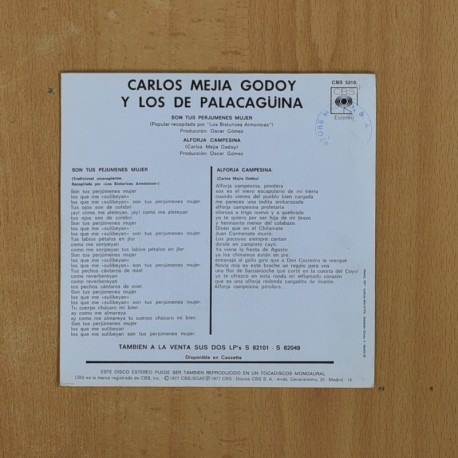 CARLOS MEJIA GODOY Y LOS DE PALACAGUINA - SON TUS PERJUMENES MUJER - SINGLE