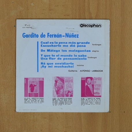 GORDITO DE FERNAN NUÑEZ - EL CANTE FLAMENCO DE GORDITO DE FERNAN NUÑEZ - EP