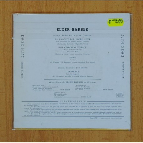 ELDER BARBER - LA CANCION DEL POBRE JUAN + 3 - EP