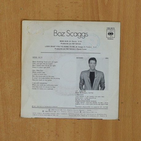 BOZ SCAGGS - MISS SUN - SINGLE