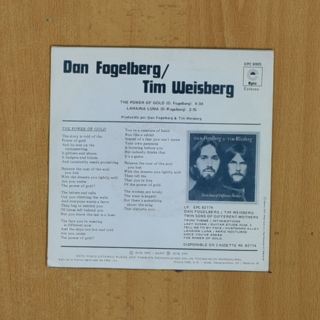 DAN FOGELBERG & TIM WEISBERG - EL PODER DEL ORO - SINGLE