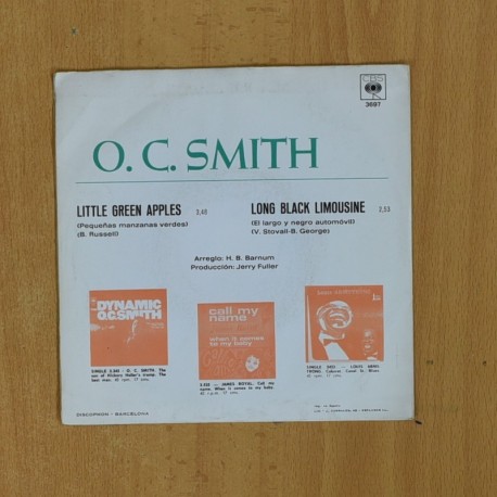O C SMITH - LITTLE GREEN APPLES / LONG BLACK LIMOUSINE - SINGLE