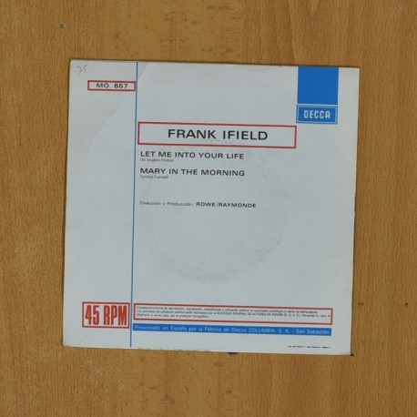 FRANK IFIELD - LET ME INTO YOUR LIFE / MARY IN THE MWORNING - SINGLE