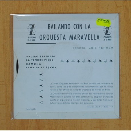 ORQUESTA MALAVELLA - BAILANDO CON LA ORQUESTA MARAVELLA - VALERO SERENADE + 3 - EP