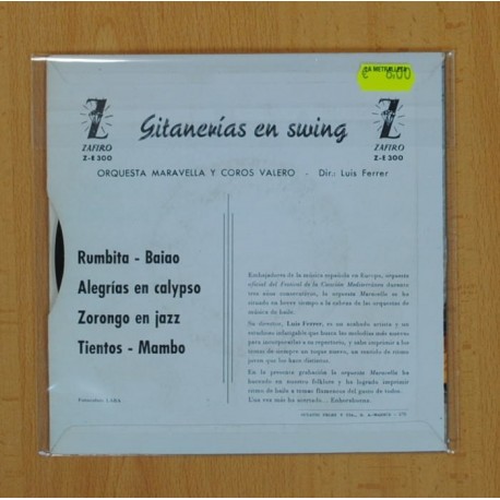 ORQUESTA MARAVELLA & COROS VALERO - RUMBITA,BAIAO + 3 - EP