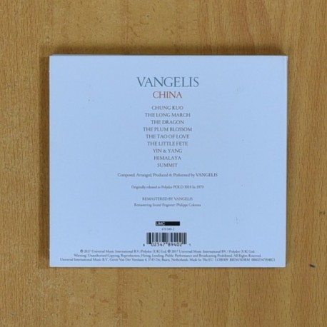VENGELIS - CHINA - CD