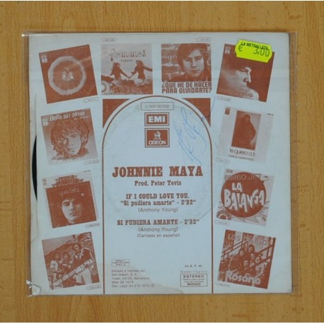 JOHNNIE MAYA - IF I COULD LOVE YOU / SI PUDIERA AMARTE - SINGLE