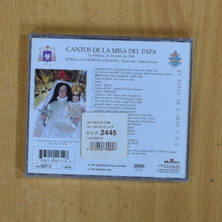VARIOS - CANTOS DE LA MISA DEL PAPA LA HABANA 25 DE ENERO DE 1998 - CD