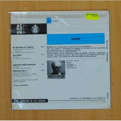 KULDIP - MI DESTINO AL VIENTO + 3 - EP