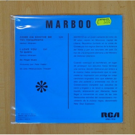 MARBOO - COME ON SOOTHE ME / I LOVE YOU - SINGLE