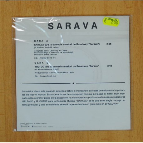SARAVA B.S.O. - SARAVA / YOU DO - SINGLE