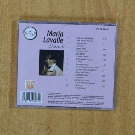 MARIA LAVALLE - SABOTAJE - CD