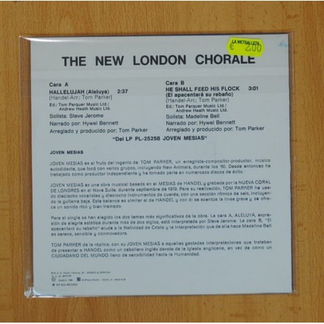 THE NEW LONDON CHORALE - HALLELUJAH / HE SHALL FEED HIS FLOCK - SINGLE