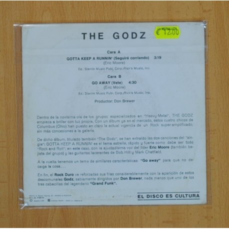 THE GODZ - GOTTA KEEP A RUNNIN / GO AWAY - SINGLE