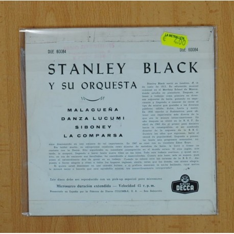 STANLEY BLACK Y SU ORQUESTA - DANZA LUCUMI + 3 - EP