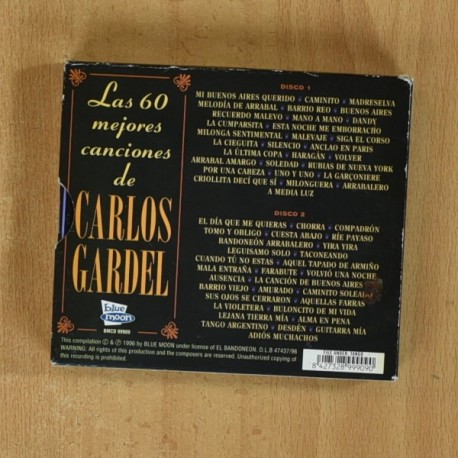 CARLOS GARDEL - LAS MEJORES CANCIONES DE CARLOS GARDEL - 2 CD