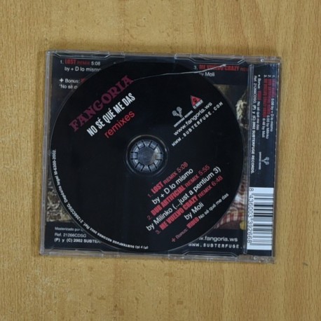 FANGORIA - NO SE QUE ME DAS - CD SINGLE