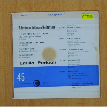 EMILIO PERICOLI - HO CAPITO CHE TI AMO + 3 - EP