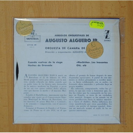 AUGUSTO ALGERO JR. - ARREGLOS ORQUESTALES - CUANDO VUELVAS DE LA SIEGA + 3 - EP
