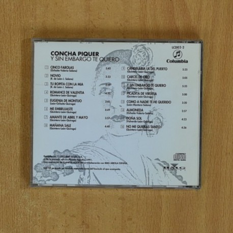 CONCHA PIQUER - CONCHA PIQUER Y SIN EMBARGO TE QUIERO - CD