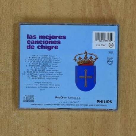 LOS 4 DE ASTURIAS - LAS MEJORES CANCIONES DE CHIGRE - CD