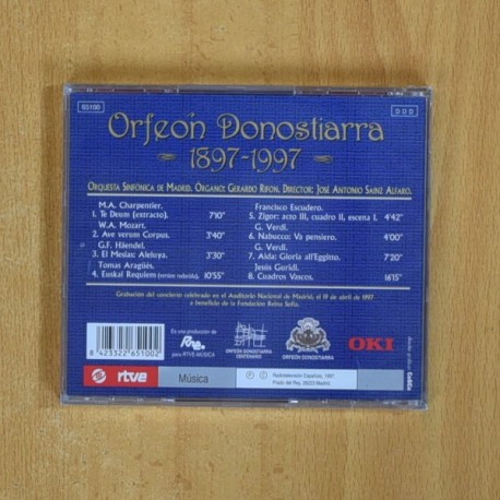 ORFEON DONOSTIARRA - 1897 / 1997 - CD