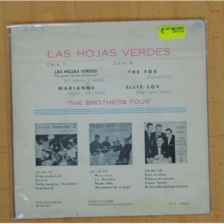 THE BROTHERS FOUR - LAS HOJAS VERDES + 3 - EP