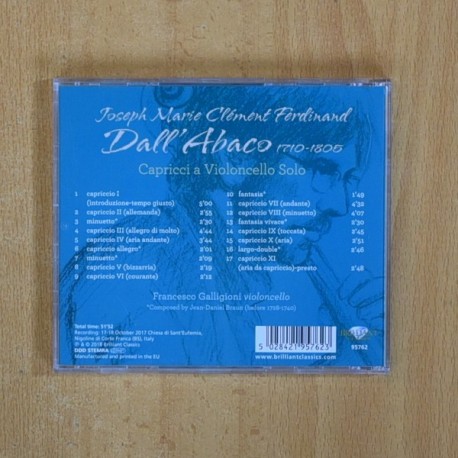 FRANCESCO GALLIGIONI - CAPRICCI A VIOLONCELLO SOLO - CD
