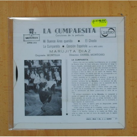 MARUJITA DIAZ - LA CUMPARSITA B.S.O. MI BUENOS AIRES QUERIDO + 3 - EP