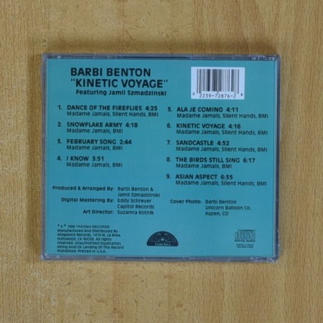 BARBI BENTON - KINETIC VOYAGE - CD