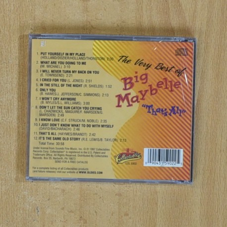 BIG MAYBELLE - THE VERY BEST OF BIG MAYBELLE - CD
