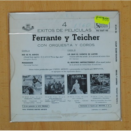 FERRANTE Y TEICHER - 4 EXITOS DE PELICULA, NO ES EL ADIOS + 3 - EP
