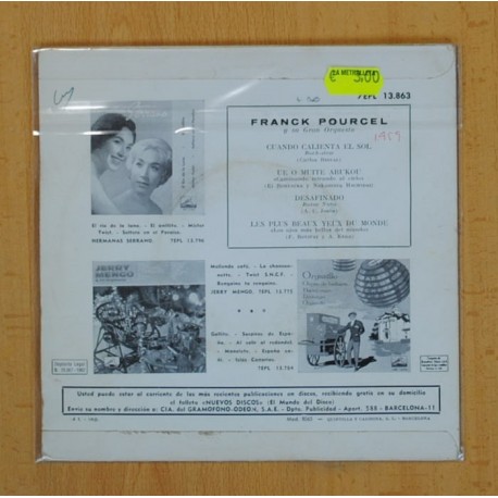 FRANCK POURCEL - CUANDO CALIENTA EL SOL + 3 - EP