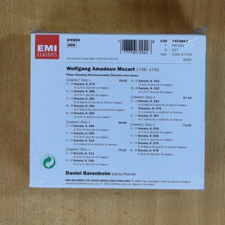 MOZART - DIE KLAVIERSONATEN - CD