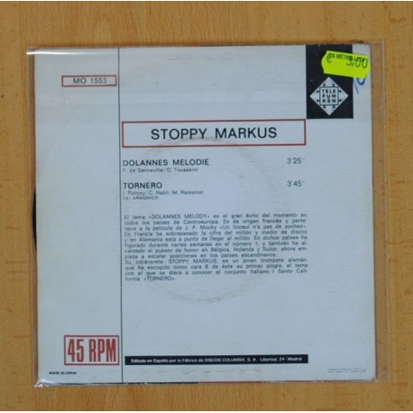 STOPPY MARKUS - DOLANNES MELODIE / TORNERO - SINGLE