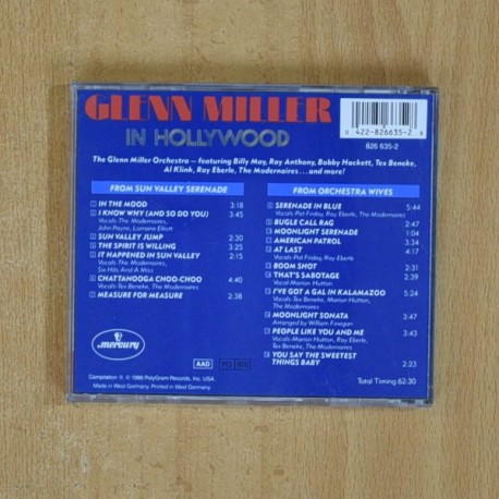GLENN MILLER - GLENN MILLER IN HOLLYWOOD - CD